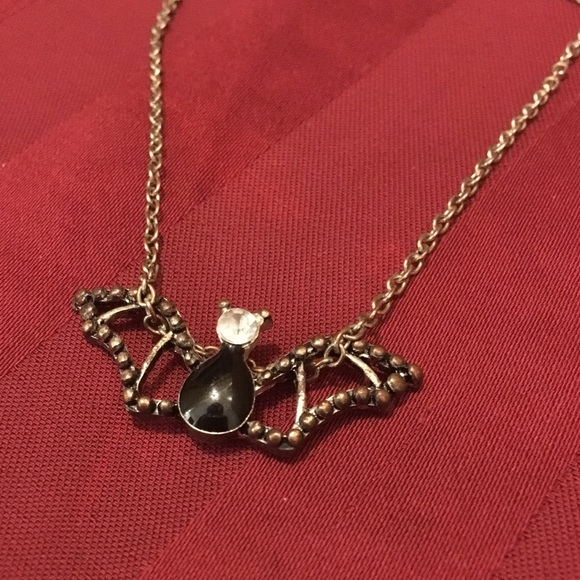 Bat Silver/Rose Gold Necklace, Diamond/Bronze - Picture 4 of 5